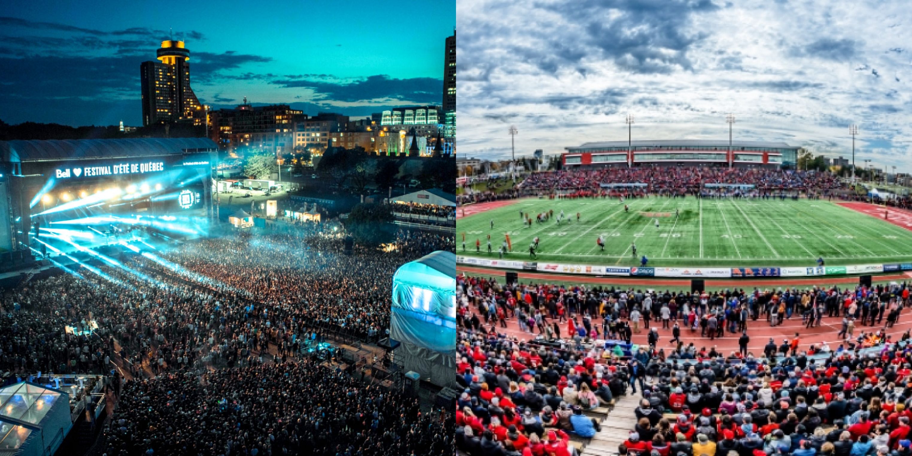 Images of the Summer Festival and a Rouge et Or football game